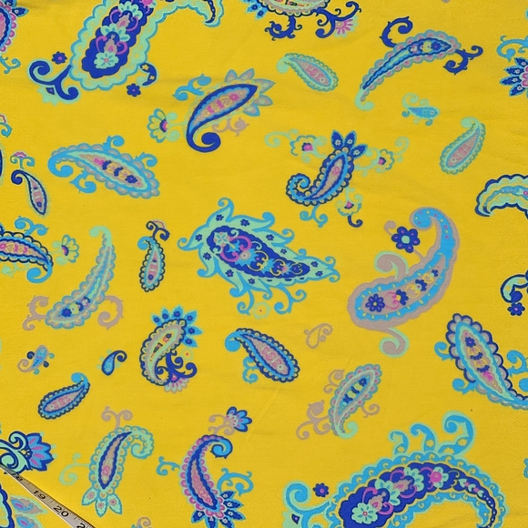 Isaac Mizrahi Live Yellow Paisley Sleeveless Dress Size Large - Picture 6 of 9